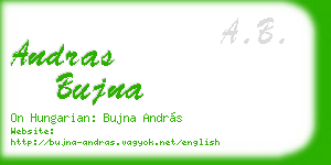 andras bujna business card